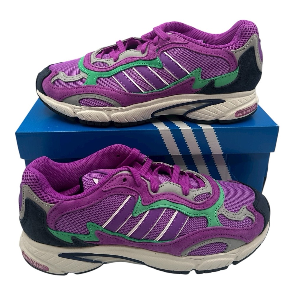 Adidas Temper Run Running Shoes Mens Size 8.5 Shock Purple-Green Sneakers F97208